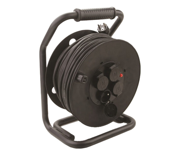 Kabeltrommel 25 m / 40 m, 4x Schutzkontakt-Steckdose mit Klappdeckel