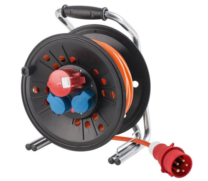 TOP-LINE Kabeltrommel CEE mit Doppelrohrgestell