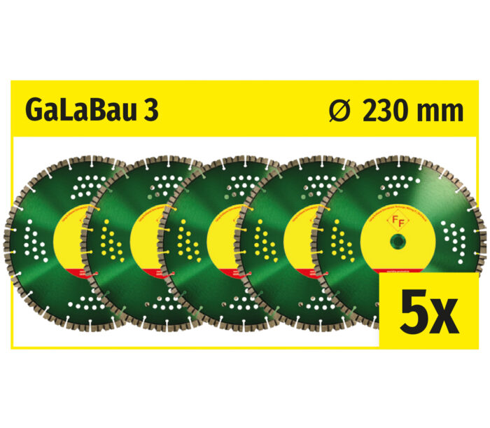 5x GaLaBau 3 | ø 230 mm | (Set 5) + 1x Taschenlampe
