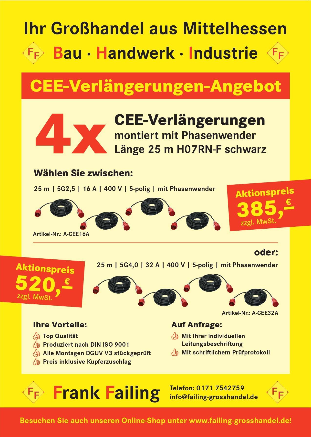 Failing Großhandel Elektrotechnik / Werkzeuge – Online Shop